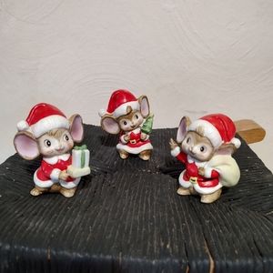 Homeco ceramic Christmas mice three vintage